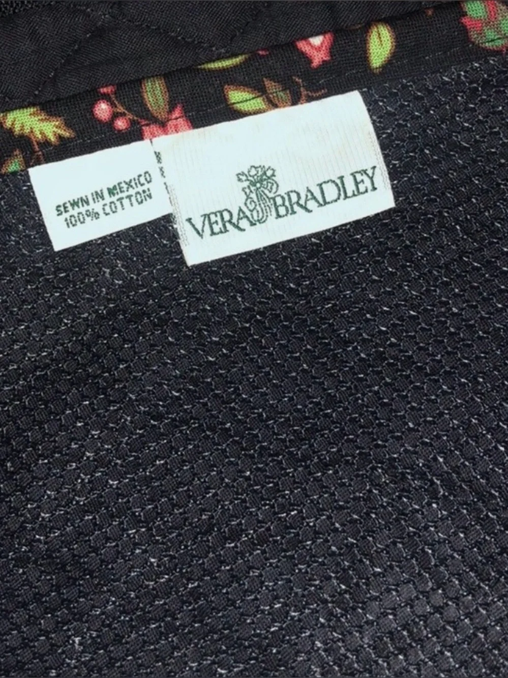 NWOT VTG Vera Bradley Retired Print Ming Black Quilted Travel Garment Bag
